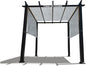 Universal Pergola Replacement Canopy Shade Cover with Breathable HDPE Fabric & Rod Pockets for 10 x 10 FT Pergola, Canopy Size: 192'' L x 106'' W (Light Grey)