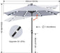Durable Solar Led Patio Umbrellas with 32LED Lights ( ) in Grey, 11FT