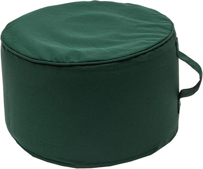 QILLOWAY Indoor/Outdoor Inflatable Stool,Round Ottoman,All Weather Foot Rest for Camping or Home,Mallard/Forest Green