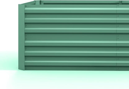 Outsunny Galvanized Raised Garden Bed Kit with Reinforcing Bars, Large and Tall Metal Planter Box for Vegetables, Flowers and Herbs, 6' x 3' x 2', Light Green