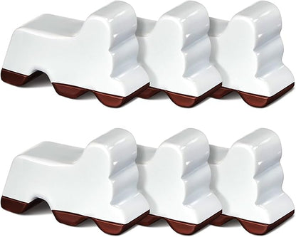 Kigeli 6 Pcs Resin Garden Pot Feet for Outdoor Planters 3 Inch Long 1.5 Inch Tall Flower Handmade Elevator Plant Feet Frost Proof Lifter for 14-20 in Pot (White)
