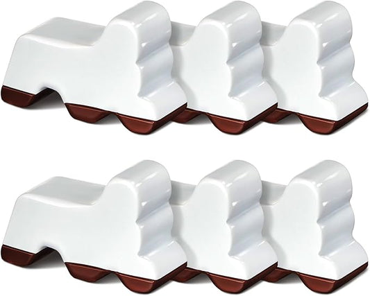 Kigeli 6 Pcs Resin Garden Pot Feet for Outdoor Planters 3 Inch Long 1.5 Inch Tall Flower Handmade Elevator Plant Feet Frost Proof Lifter for 14-20 in Pot (White)
