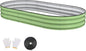 Raised Garden Bed, 8x4x1ft Galvanized Outdoor Planter Beds with Safety Edging and Gloves, Oval Metal Planter Box for Gardening Vegetables Flowers Herb-Green