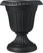 Arcadia Garden Products PL20BK Classic Traditional Plastic Urn Planter, Indoor or Outdoor Garden Decor, Flower Pot Vase 10x12 - Black