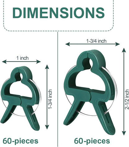 120 Pcs Plant Support Clips,Flower and Vine,Garden Tomato Plant Support Clips for Supporting Stems,Vines Grow Upright Climbing,Tool for Straightening,Tomato Cage,Trellis. 2 Sizes in one Pack