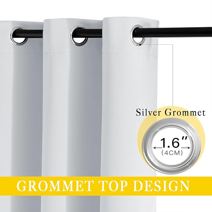 NICETOWN Patio Door Curtain Vertical Blinds, Reduce Sunlight Grommet Top Room Divider Curtain Panel Screen Partitions for Furniture Protecting (Greyish White, 80 inches Wide x 84 inches Long)
