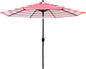 Sunnyglade 9' Patio Umbrella Outdoor Table Umbrella with 8 Sturdy Ribs (Red and White)