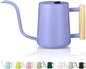 Watering Can Indoor Plants, 35oz Small Stainless Steel Metal Watering Can Modern Decorative Watering Pot with Long Spout for Indoor House Plant Bonsai Garden Flowers (Purple)