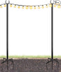 10FT String Light Poles for Outdoor, Heavy Duty Metal Lighting Stand Pole for Garden Lawn Backyard Patio Holiday Wedding Party Decorations 2 Pack