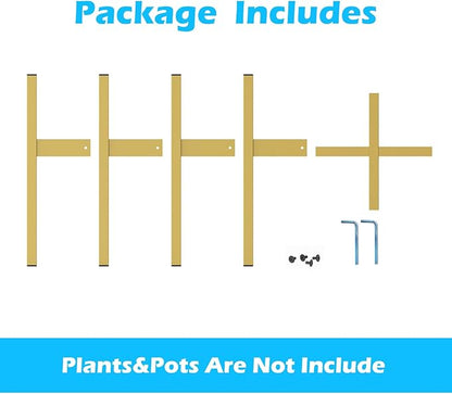 Heavy Plant Stand for 10"-16" Plant Pot Indoor Outdoor Corner, Adjustable Metal Heavy Duty for Large Pot (Golden 1 Pack)