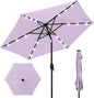 Best Choice Products 7.5ft Outdoor Solar Market Table Patio Umbrella for Deck, Pool w/Tilt, Crank, LED Lights - Lavender
