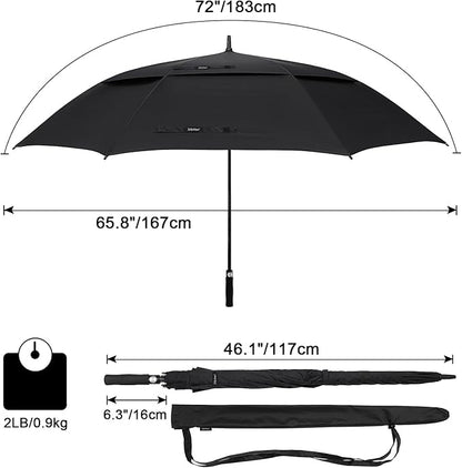 G4Free 47/54/62/68/72 Inch Automatic Open Golf Umbrella Oversize Extra Large Double Canopy Vented Windproof Waterproof Stick Umbrellas