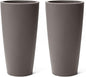 Step2 Tremont Tall Round Tapered Planter, 28" Tall 2-Pack, Indoor/Outdoor Plants, Efficient Drainage, Durable Resin, Dark Cedar
