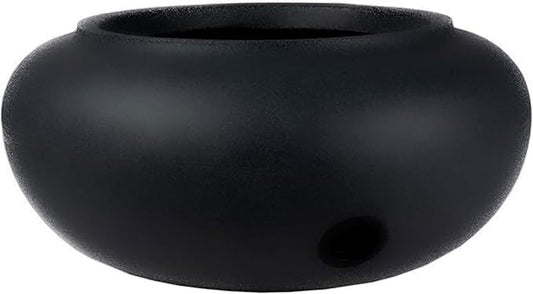 The HC Companies 21 Inch Garden Hose Pot - Durable Lightweight Plastic Decorative Hose Pot for Yard, 100-Foot Capacity Hose Storage, Black