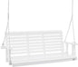 VEVOR Wooden Porch Swing 5.5FT with 2 Side Cup Holders, Heavy Duty 880lbs Patio Swing, Outdoor Swing Hanging Chair, Bench Swing with Adjustable Chains for Front Porch, Yard, Balcony, Garden, White
