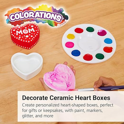 Colorations Decorate Your own Ceramic Heart Boxes, Set of 6