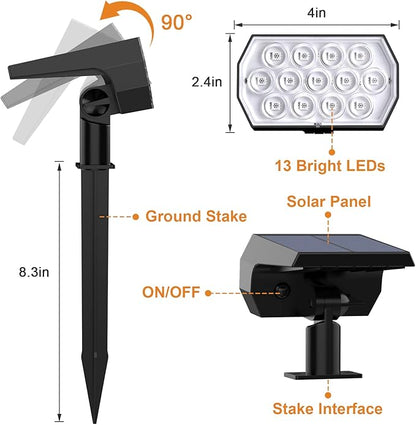 Solar Spot Lights Outdoor Color Changing, [7 Modes/10 Pack] Christmas IP65 Waterproof Landscape Spotlights, Dusk to Dawn Solar Powered Security Light for Patio Gate Walkway Pool Garden Yard Driveway
