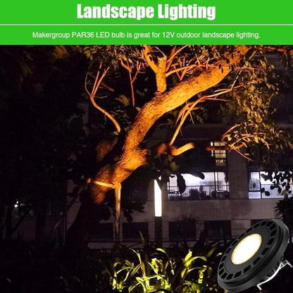 PAR36 Landscape LED Light Bulb 7W 12V Low Voltage Waterproof Spotlight for Outdoor Yard Lighting Tree Light, In-Ground Well Light, Warm White 2700-3000K