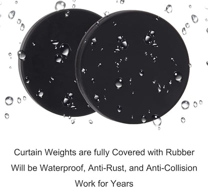 Magnetic Shower Curtain Weights, Rubber Covered Heavy Duty Weights, Prevent Curtain Liner from Blowing Around, Work for Drapery, Tablecloth, Flag, Outdoor Curtain 6 Pairs(Pack of 12)