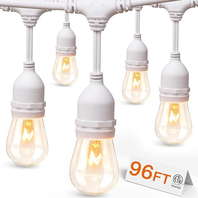 String Lights, 96 FT Outdoor Warm White Weatherproof