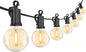 Brightown 30FT LED Outdoor String Lights, Plug-in Waterproof Patio Lights with 25 Shatterproof Bulbs, Warm White Outdoor Hanging Light Decor for Backyard Deck Garden Bistro Porch Party