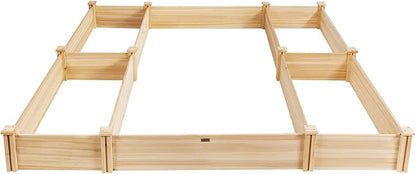Giantex U-Shaped Raised Garden Bed, Wood Raised Garden Planter Box for Vegetables and Flowers, Easy Assembly, Garden Container for Backyard, Patio, Balcony (92.5" Lx95 Wx11 H)