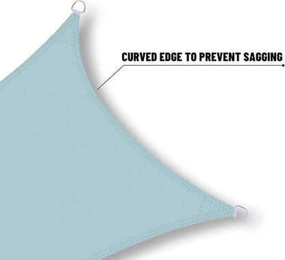 SUNNY GUARD Waterproof Sun Shade Sail 10' x 10' Sky Blue Triangle UV Block Sunshade for Backyard Yard Deck Patio Garden Outdoor Activities and Facility(We Make Custom Size)