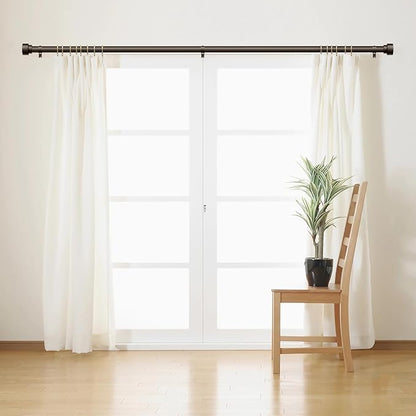 Curtain Rods for Windows 28 to 48, 1 Inch Adjustable Heavy Duty Long Window Outdoor Curtain Rod for Patio, Drapery Rods with Simple End Caps, Size 32"-60", Antique Bronze