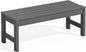 SERWALL 47 Inches Outdoor Bench, All Weather HDPE Backless Bench with Wood Grain Texture for Garden Porch and Park, Curved Bench Seat for Comfort, Grey