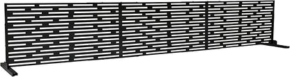 Oakland Living 6 ft. X 4 ft. Black Freestanding Metal Privacy Screen Room Divider