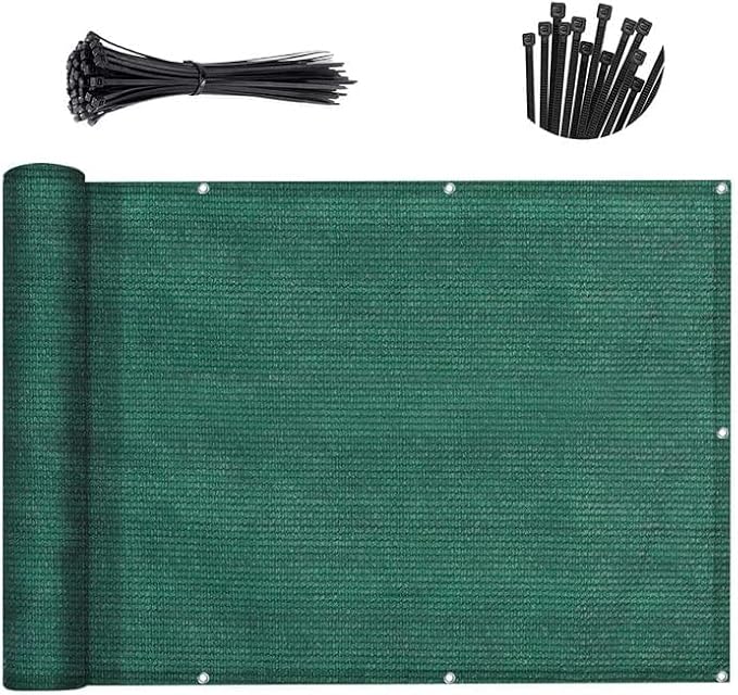 SUNNY GUARD Customized 3'x24' Dark Green Balcony Privacy Screen, 91% Shade by SUNNYGUARD