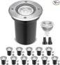 Gardencoin Low Voltage Landscape LED Well Lights, 12V in Ground Lights Outdoor IP67 Waterproof, 4.3 inch Wired Landscape Up Lighting, Included Replaceable 5W 2700K MR16 Bulb Dimmable, 12 Pack