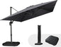 PURPLE LEAF 10'×13' Patio Umbrella with Base Included and Cover Outdoor Umbrella with Cover Extra Large Heavy Duty Cantilever Umbrella Grey
