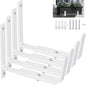 Y&M 4 Pack Adjustable Planter Box Brackets (6 to 12.5 in), Universal Window Box Brackets, Heavy Duty Iron Flower Box Wall Mounting Hooks for Balcony, Fences, Patio, and Garden - White