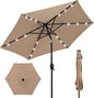 Best Choice Products 7.5ft Outdoor Solar Market Table Patio Umbrella for Deck, Pool w/Tilt, Crank, LED Lights - Tan