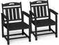Ciokea HDPE Outdoor Patio Dining Chairs Set of 2, All-Weather Porch Chair with Wide Seat, Durable Outdoor Furniture for Backyard, Garden, Lawn & Poolside, Black