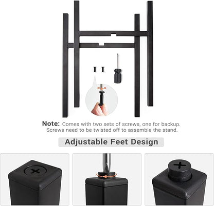 Mkono Plant Stand - EXCLUDING Plant Pot, Mid Century Modern Tall Metal Stand Indoor Flower Potted Holder, Display Rack, Fits Up to 10 Inch Planter, Black
