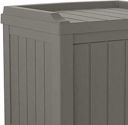 Suncast Outdoor Storage Box - 22 Gallon Stone Gray Resin Outdoor Deck Box with Seat, Weatherproof Patio Storage Bin Container for Keeping Cushions, Tools, & Towels for Pool, Yard, & Garden