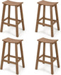 Stoog All-Weather Bar Stools Set of 4, Patio Barstools, Never Rot or Fade, for Bar, Kitchen Counter and Deck, Teak
