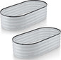 Plant & Plot Galvanized Raised Garden Beds Outdoor // 4×2×1 ft (2-Pack) Planter Raised Beds for Gardening, Vegetables, Flowers // Large Metal Garden Box // Patented Tool-Free Design (Light Gray)