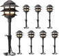 GOODSMANN Landscape Lighting 8PK Pathway Lights Low Voltage 2.2 Watt LED 12V AC Landscape Lights 30 Lumen Warm White with Cable Connectors Metal Stakes 9122-21102-08A