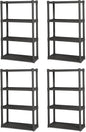 Sterilite 4-Pack 4 Shelf Unit, Heavy-Duty Shelving Storage and Utility Rack - Standing Plastic Organizer Shelves for Kitchen, Bathroom, and Garage