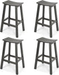 Stoog Bar Stools Set of 4, All-Weather Outdoor Barstools, 400 lbs Weight Support, Easy to Clean and Care, for Bar, Kitchen Counter, and Patio, Grey