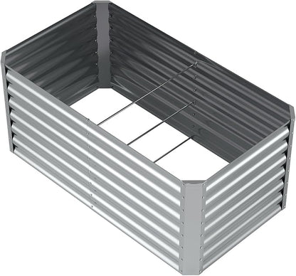 4X2X2ft (1 Pack) Galvanized Raised Garden Bed,Outdoor Planter Box Metal Patio Kit Planting Bed for Vegetables Flowers Herb