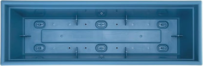 Bloem Dayton 24" Ocean Blue Recycled Plastic Rectangle Window Box Planter with Saucer Tray for Indoor and Outdoor Gardening