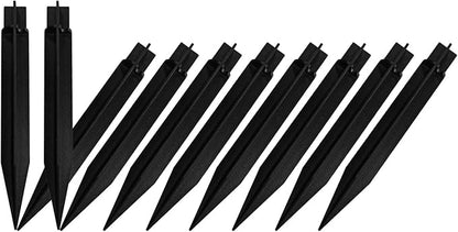 10 Pack Solar Light Stakes Replacement (Fit for Pole Inner Diameter 0.73 inch), ABS Reinforced Ground Spikes with Wire Holes for Outdoor Solar Light Pathway Christmas Landscape Garden Deco