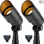 Gardencoin Low Voltage Landscape Spotlight, 12V LED Outdoor Landscape Lighting, Landscape Spot Lights Wired for Garden and Yard, Aluminum Up Lighting Fixture with 5W MR16 Replaceable Bulb (2 Pack)