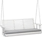 VINGLI Heavy Duty 880 LBS Patio Wooden Porch Swing Outdoor with Extra Cushion, Farmhouse Hanging Bench Tree Swing with Adjustable Chains for Yard | Garden | Lawn | Balcony (5 FT, White)