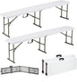 6ft Plastic Folding Bench with Carrying Handle & Lock, Portable Outdoor Bench in Garden Picnic Camping Dining Party Seat, Waterproof Bench for Soccer Activities, Firm and Durable (2Pack C)
