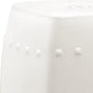 Decorative Garden Stool in Cream Ceramic with Metal Frame